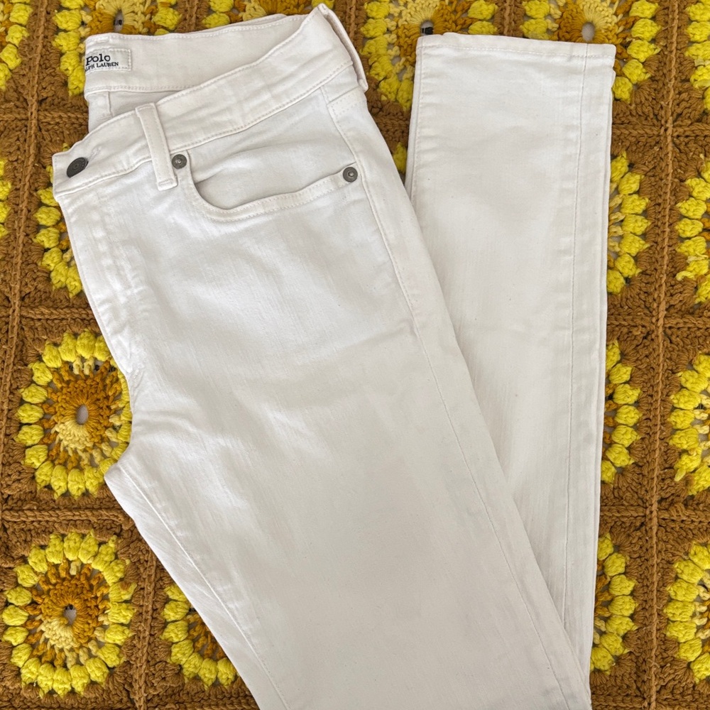 Polo by Ralph Lauren Women's Cream Skinny Jeans